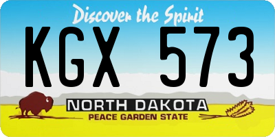 ND license plate KGX573