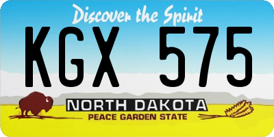 ND license plate KGX575