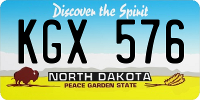 ND license plate KGX576