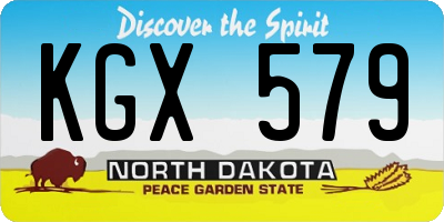 ND license plate KGX579