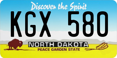 ND license plate KGX580