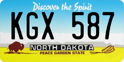 ND license plate KGX587