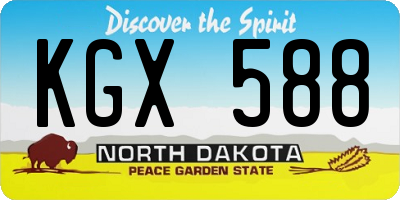 ND license plate KGX588