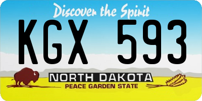 ND license plate KGX593