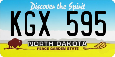 ND license plate KGX595
