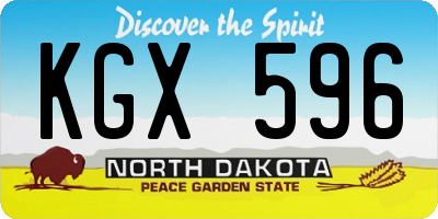 ND license plate KGX596