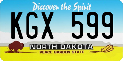 ND license plate KGX599