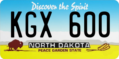 ND license plate KGX600