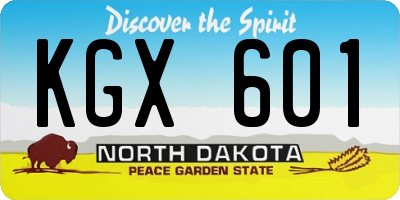 ND license plate KGX601
