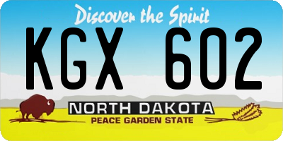 ND license plate KGX602