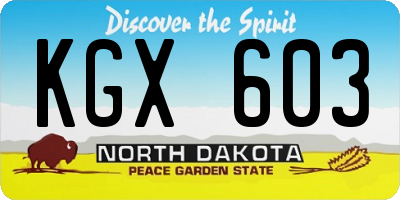 ND license plate KGX603