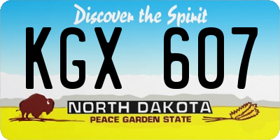 ND license plate KGX607