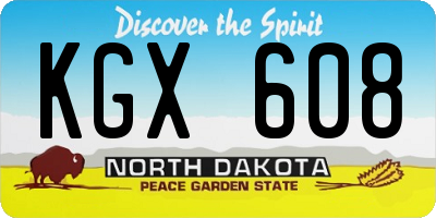 ND license plate KGX608