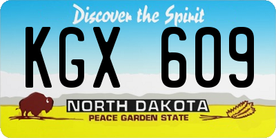 ND license plate KGX609