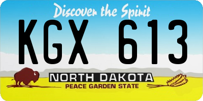 ND license plate KGX613