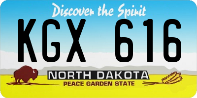ND license plate KGX616