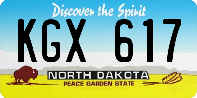 ND license plate KGX617
