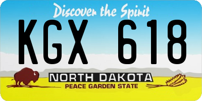 ND license plate KGX618