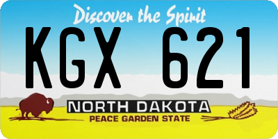 ND license plate KGX621