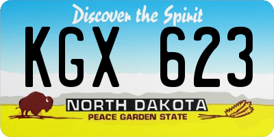 ND license plate KGX623