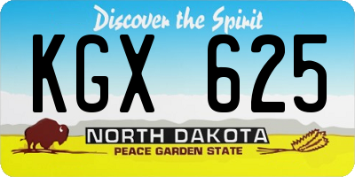 ND license plate KGX625