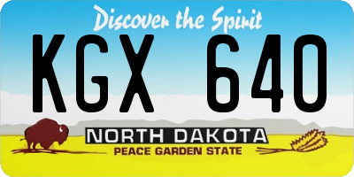 ND license plate KGX640