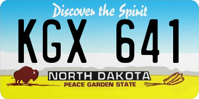 ND license plate KGX641