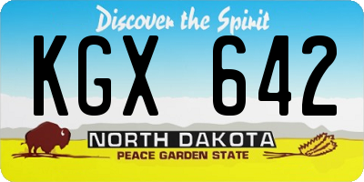 ND license plate KGX642