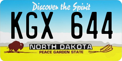 ND license plate KGX644