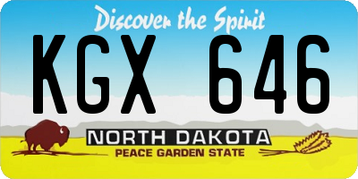 ND license plate KGX646