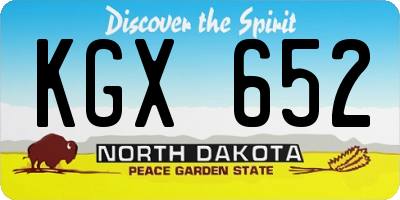 ND license plate KGX652
