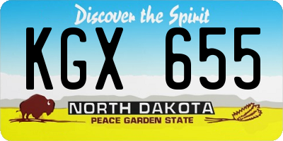 ND license plate KGX655
