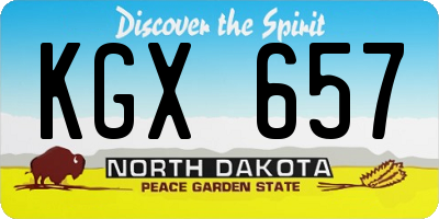 ND license plate KGX657