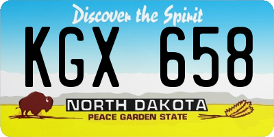 ND license plate KGX658