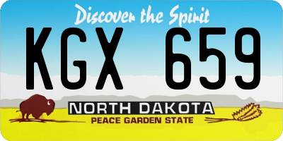 ND license plate KGX659