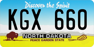 ND license plate KGX660