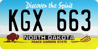 ND license plate KGX663