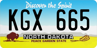 ND license plate KGX665