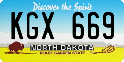 ND license plate KGX669