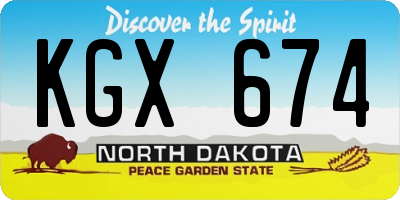 ND license plate KGX674