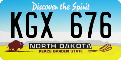 ND license plate KGX676
