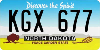ND license plate KGX677