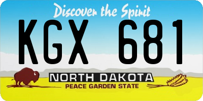 ND license plate KGX681