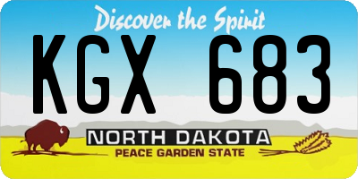 ND license plate KGX683