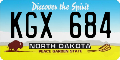 ND license plate KGX684