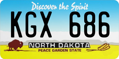 ND license plate KGX686