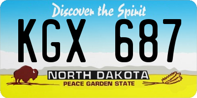 ND license plate KGX687