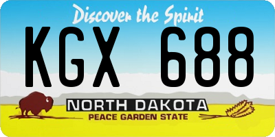 ND license plate KGX688