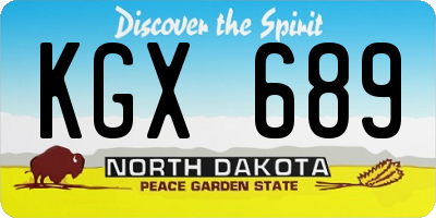 ND license plate KGX689
