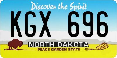 ND license plate KGX696